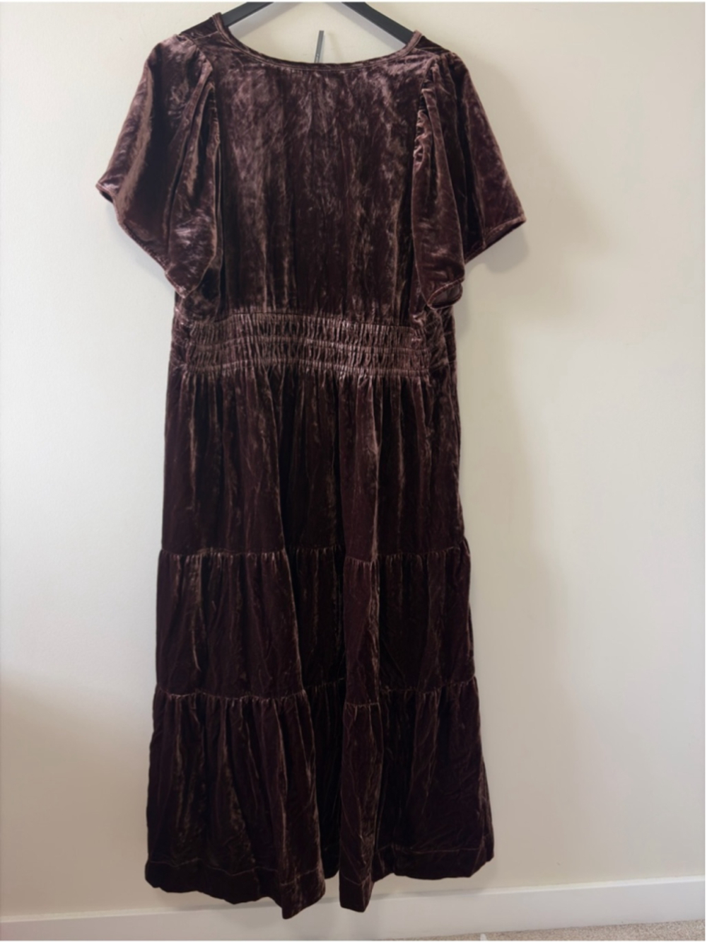 Anthropologie Somerset Velvet Maxi Dress – Chocolate Brown 🤎 Size 1X - Picture 9 of 15